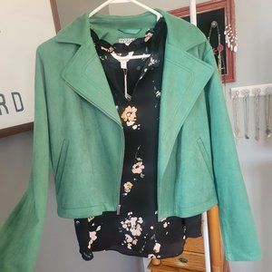 Lauren Conrad short sleeved ruffled blouse and matching jacket